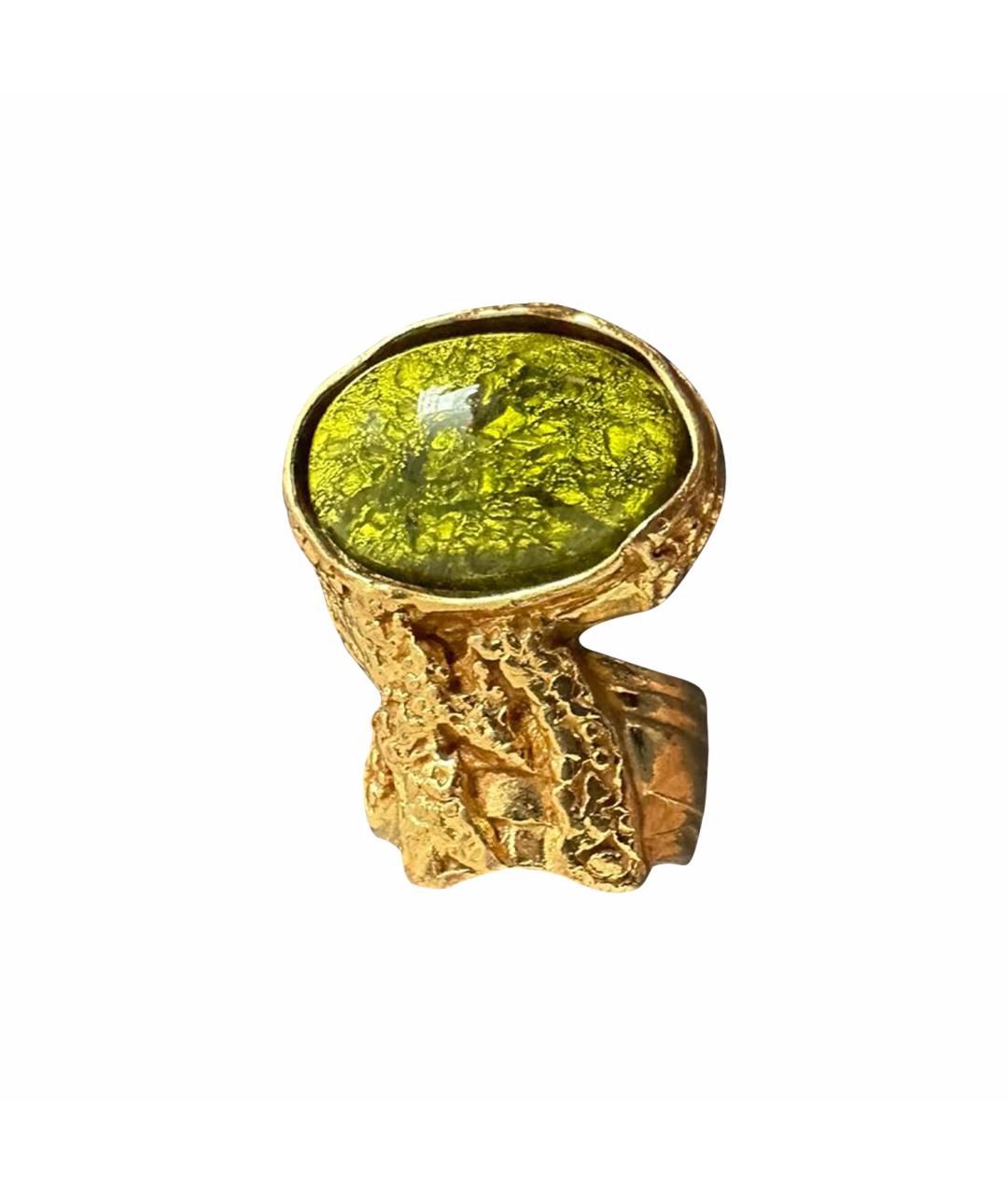 SAINT LAURENT Зеленые металлическое кольцо, фото 1