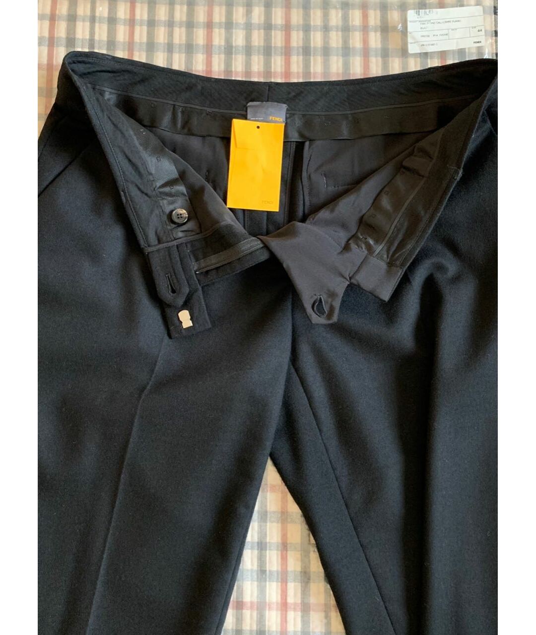 FENDI Черные кашемировые прямые брюки, фото 6