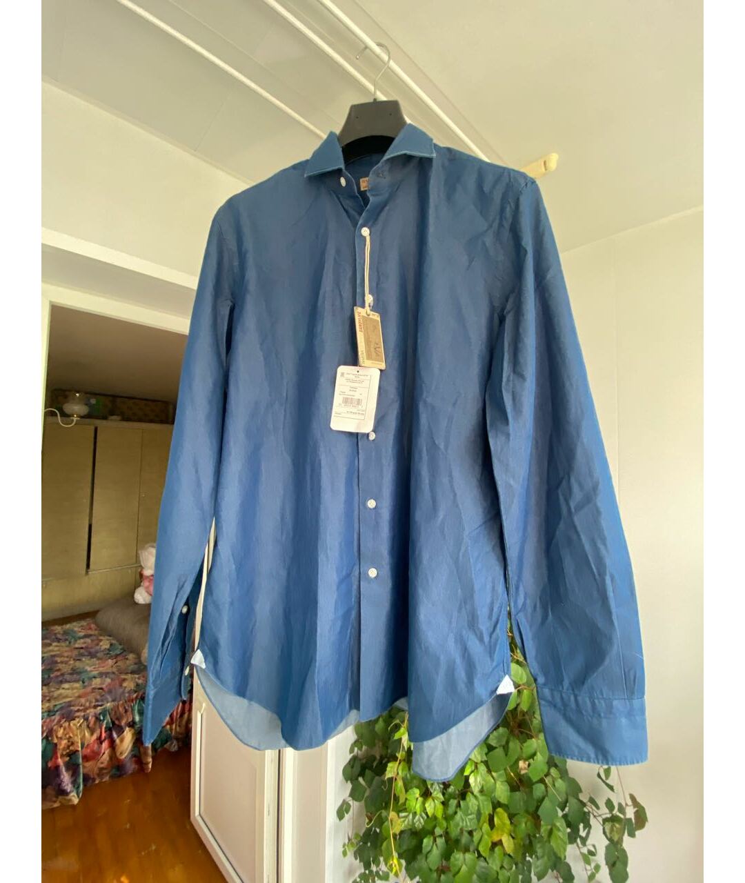 BARBA Голубая хлопковая классическая рубашка, фото 2