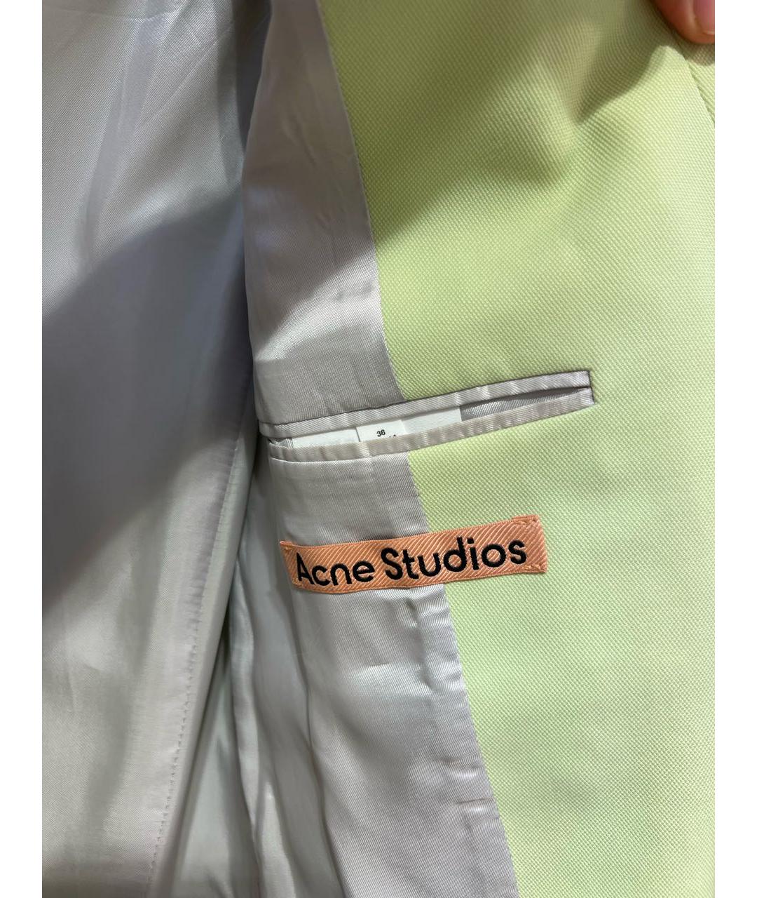 ACNE STUDIOS Салатовый шерстяной костюм с брюками, фото 7