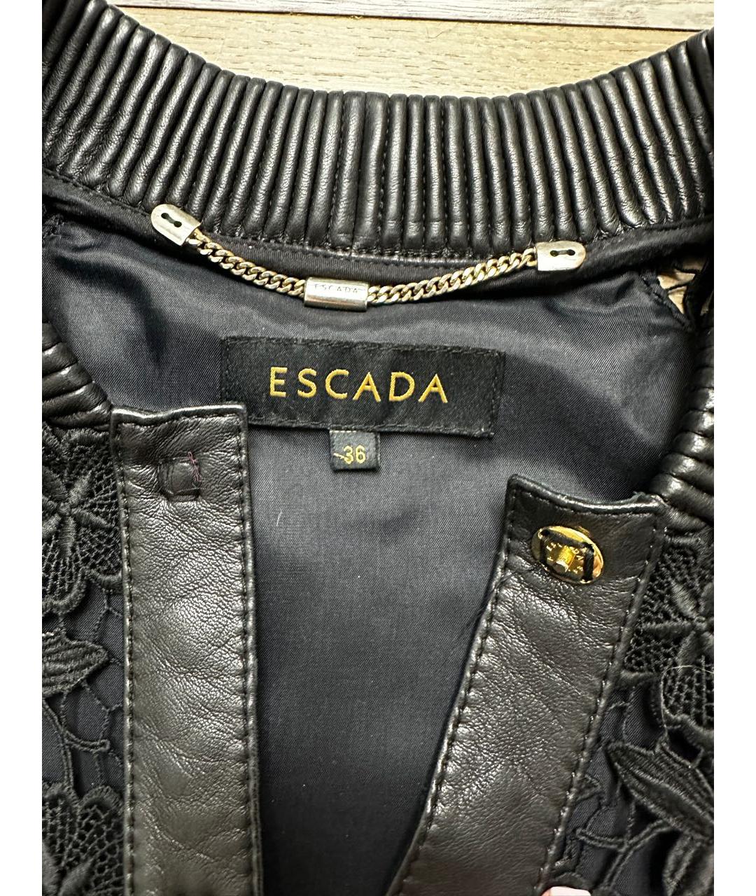 ESCADA Черная кожаная куртка, фото 3