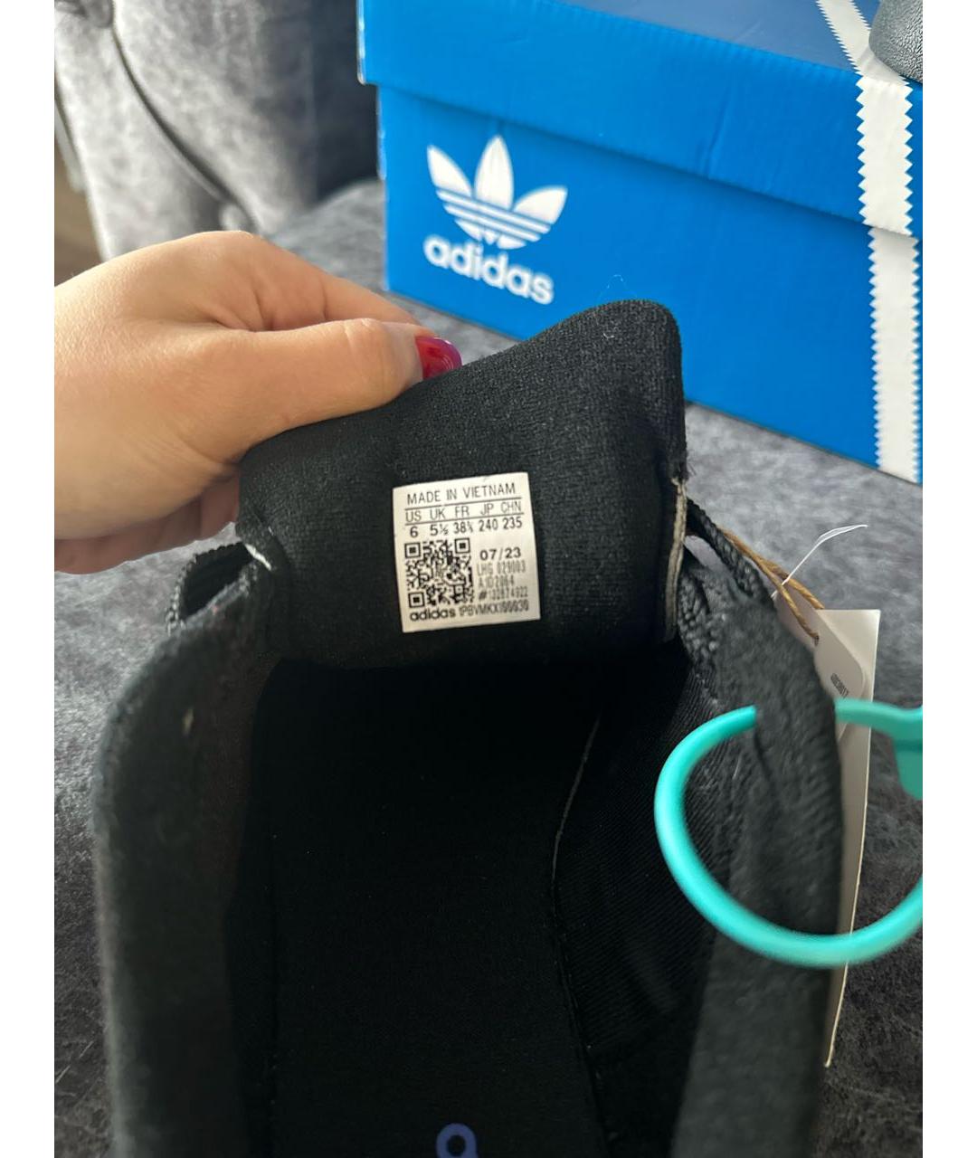 ADIDAS Черные замшевые кеды, фото 5