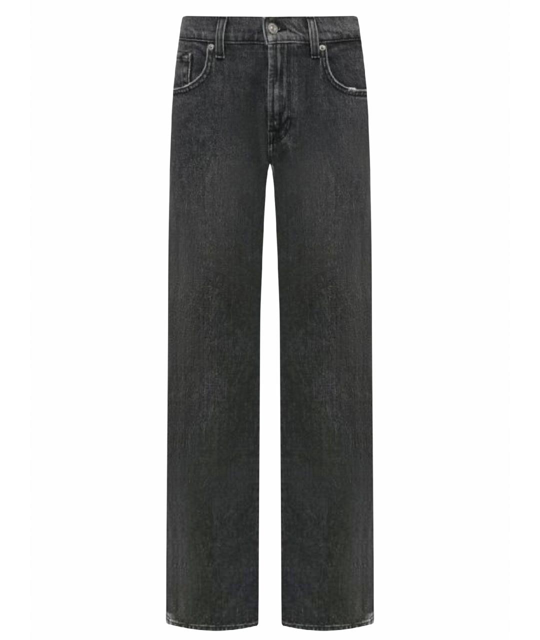 7 FOR ALL MANKIND Черные хлопковые прямые джинсы, фото 1