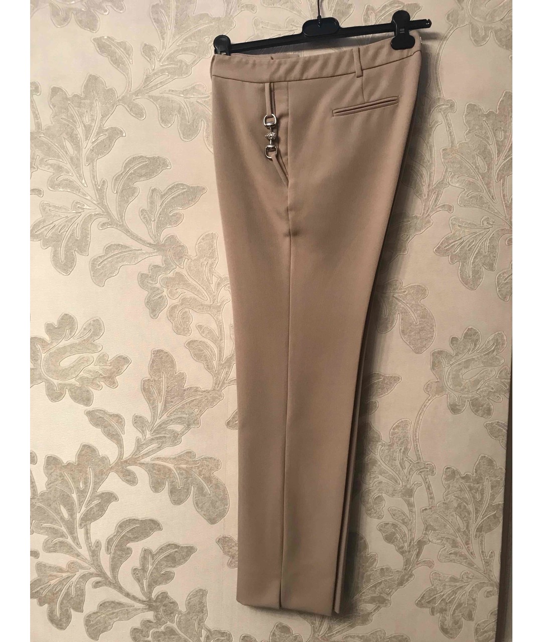 PHILIPP PLEIN Бежевые шерстяные брюки узкие, фото 5