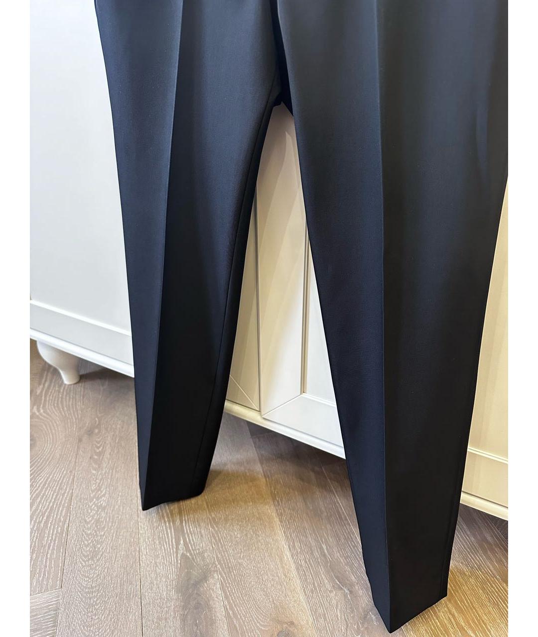 PRADA Черные полиэстеровые прямые брюки, фото 5