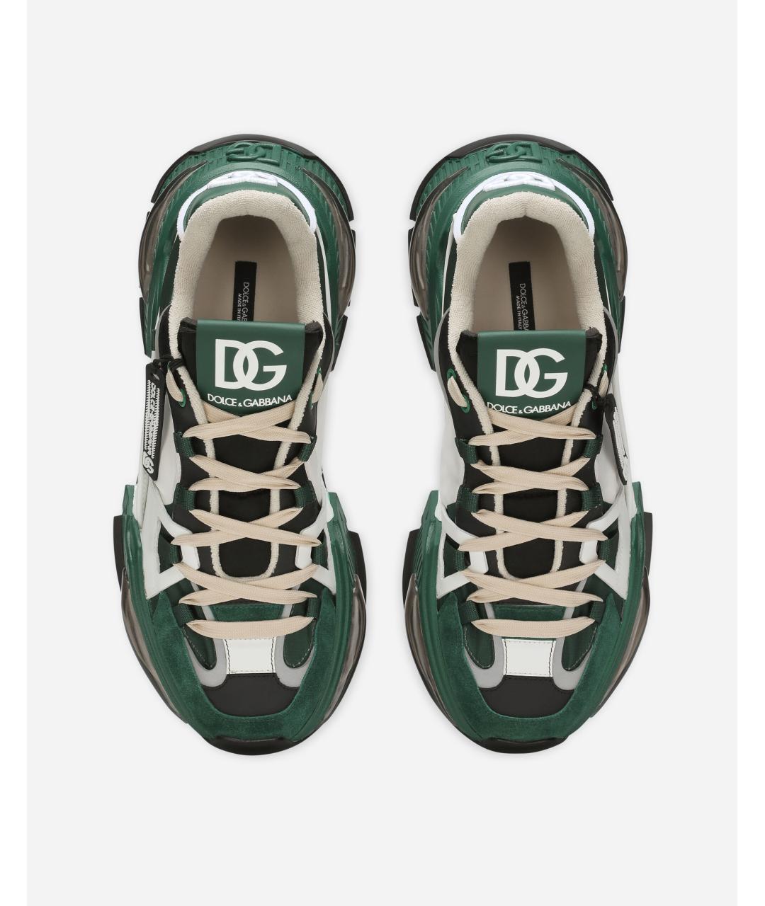 DOLCE&GABBANA Зеленые синтетические низкие кроссовки / кеды, фото 4