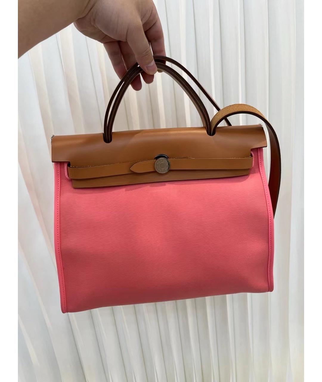 HERMES PRE-OWNED Розовая тканевая сумка через плечо, фото 3