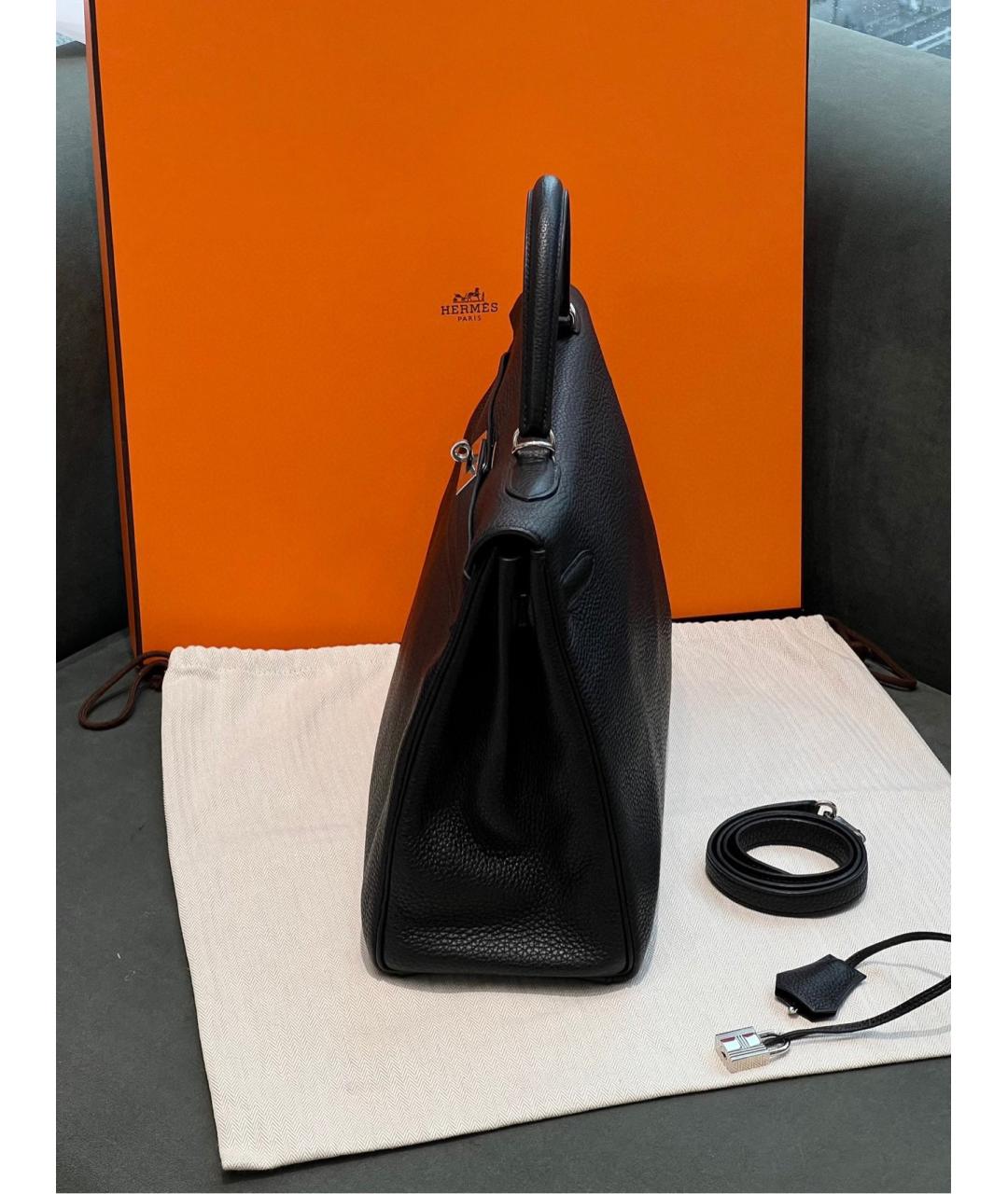 HERMES PRE-OWNED Черная кожаная сумка с короткими ручками, фото 3