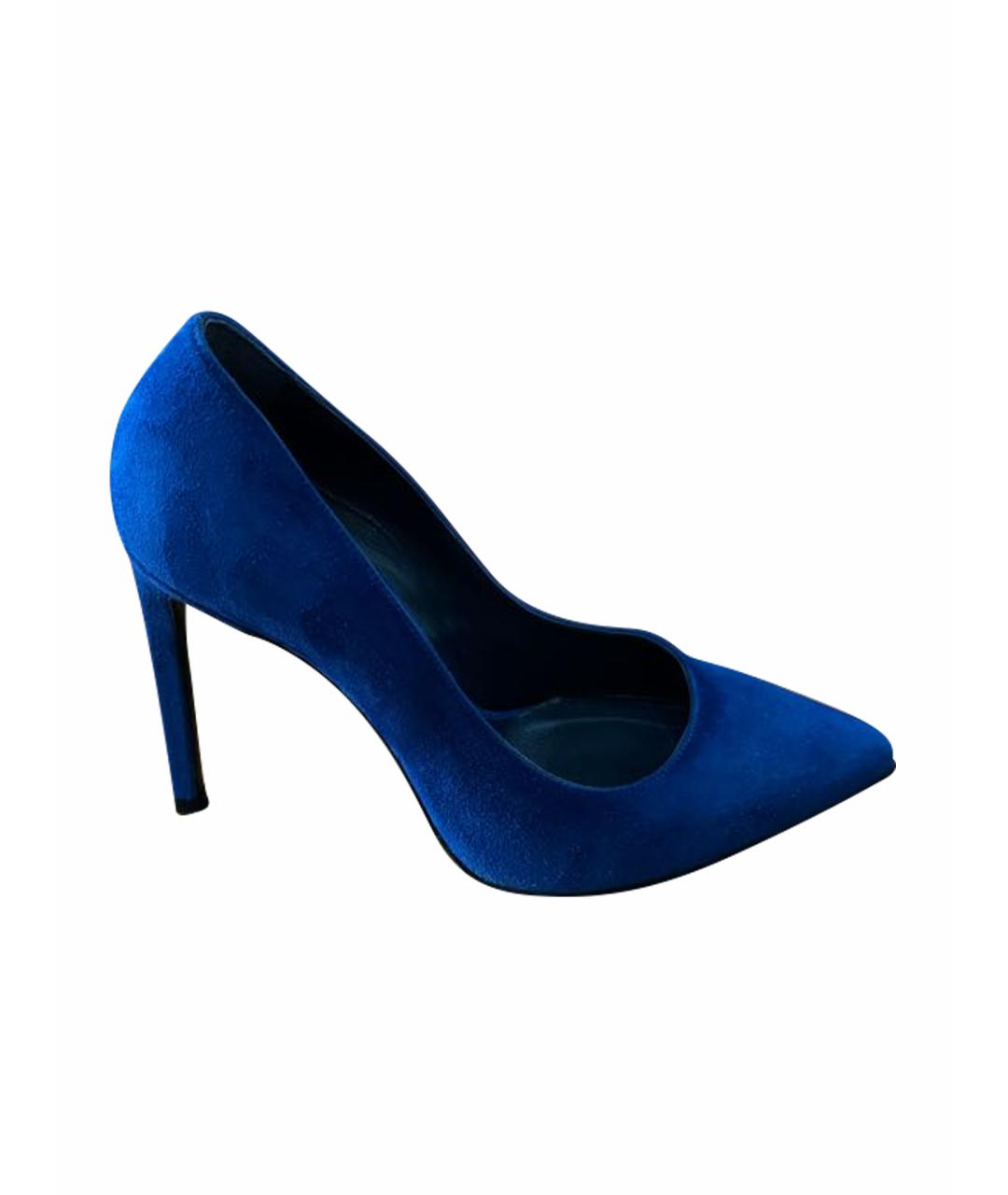 POLLINI Синие замшевые туфли, фото 1