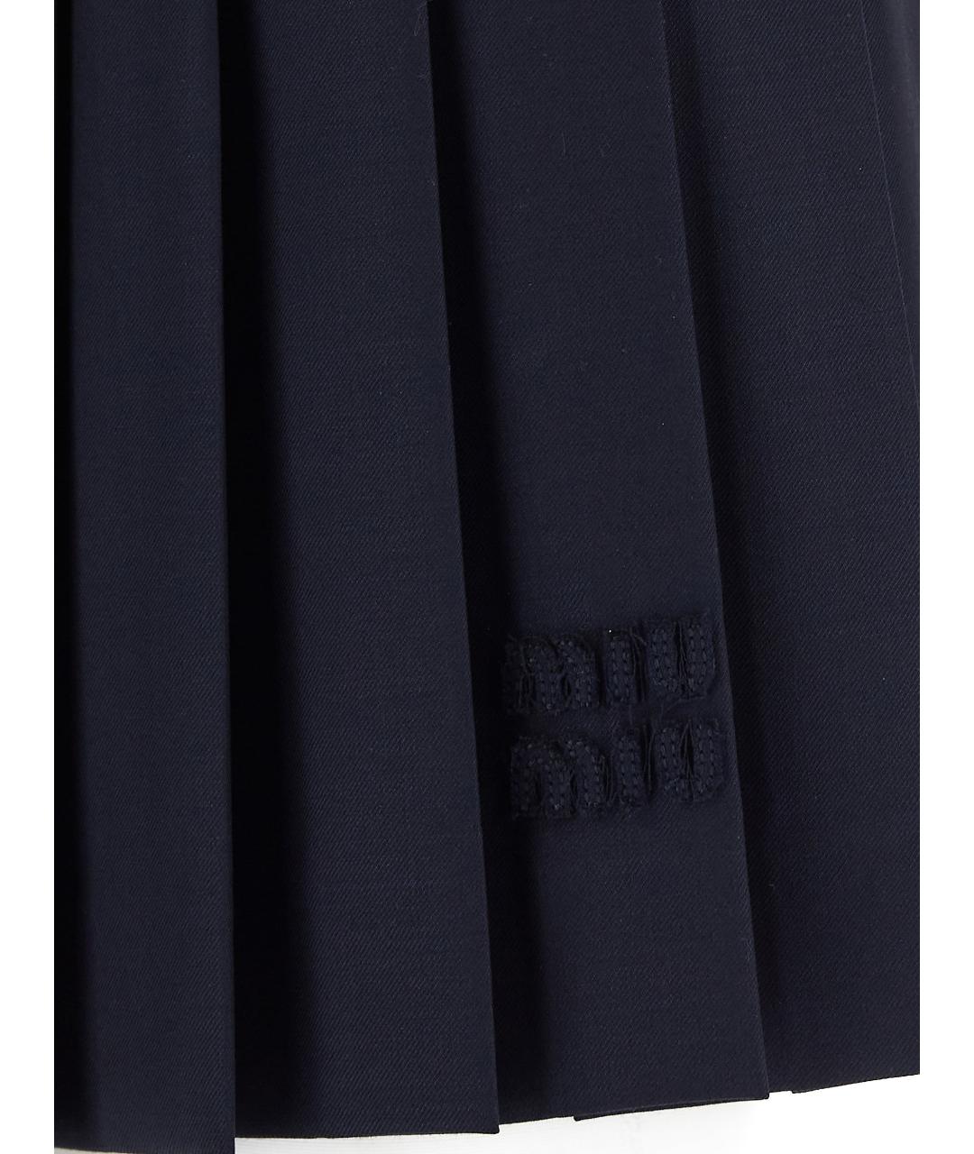 MIU MIU Черная шерстяная юбка мини, фото 3