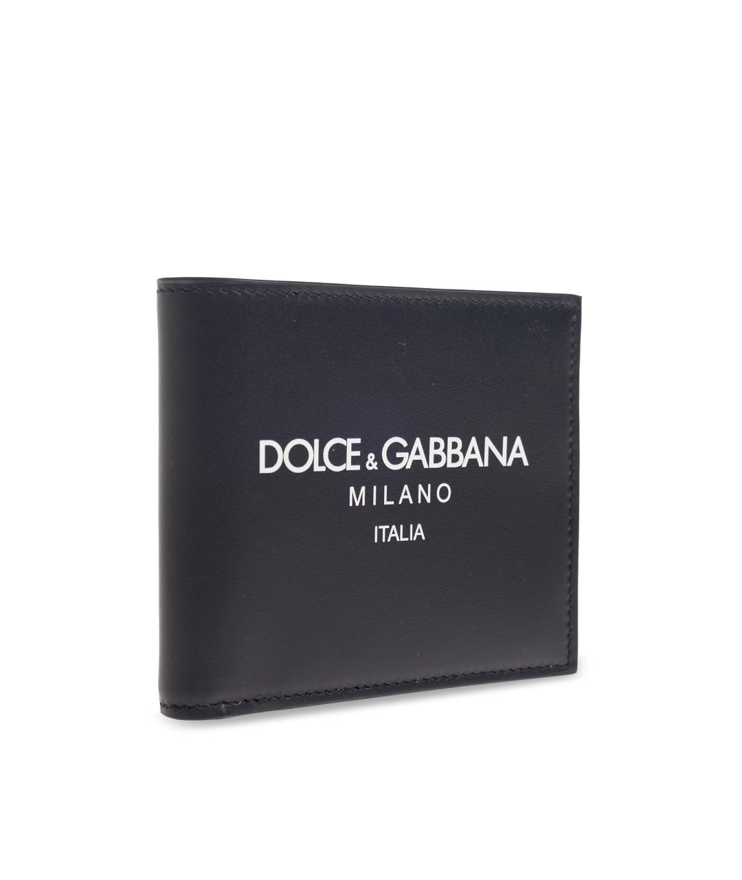 DOLCE&GABBANA Темно-синий кожаный кошелек, фото 2