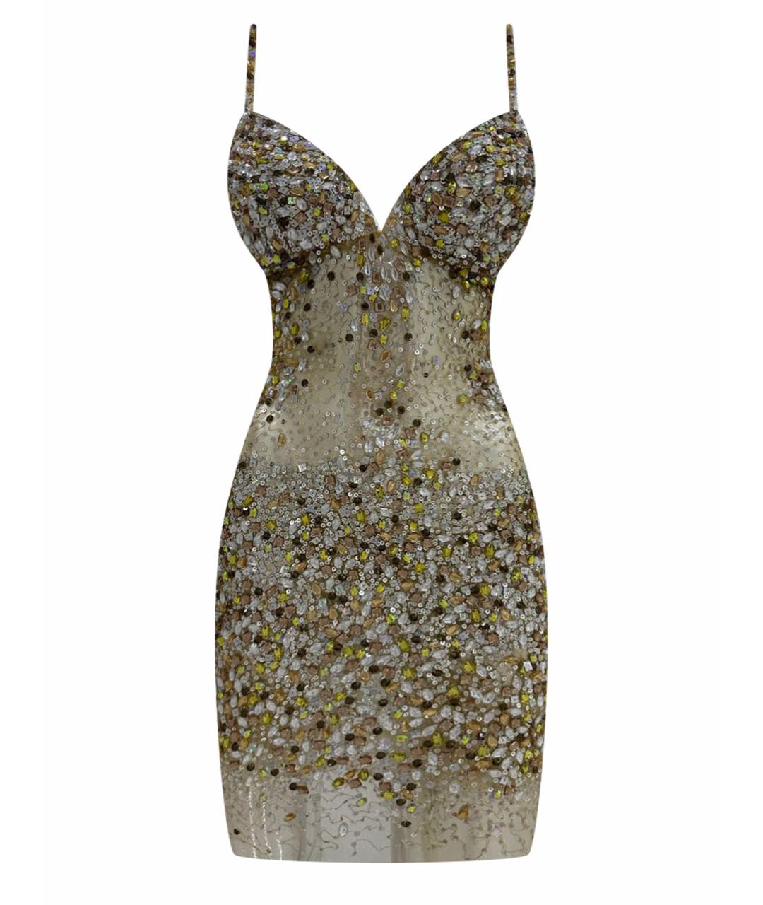 JOVANI Золотое коктейльное платье, фото 1