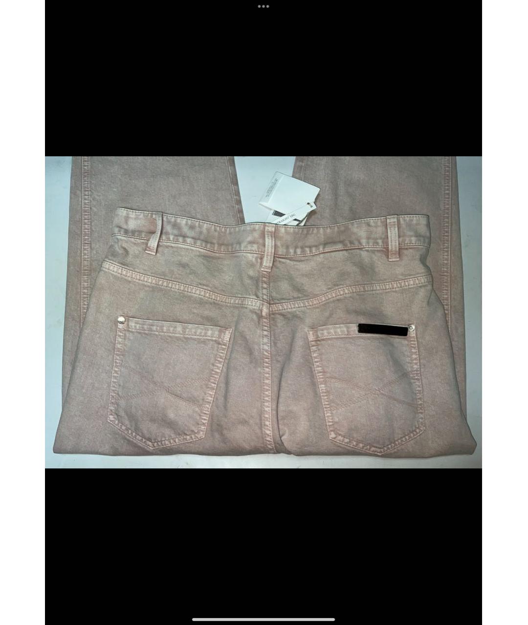 BRUNELLO CUCINELLI Розовые хлопко-эластановые джинсы слим, фото 5