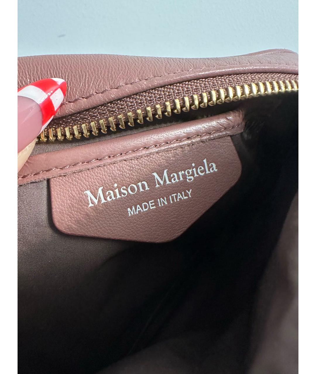 MAISON MARGIELA Розовая кожаная сумка через плечо, фото 5