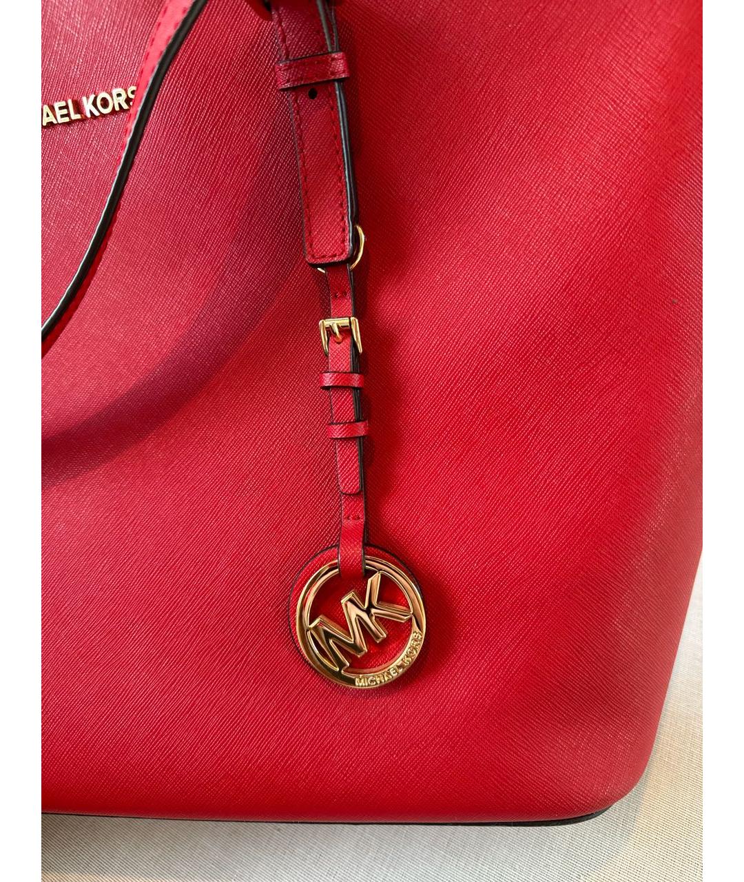 MICHAEL KORS Красная кожаная сумка с короткими ручками, фото 6