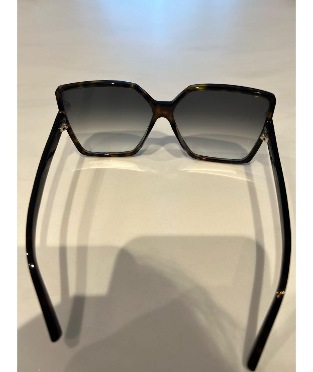 SAINT LAURENT Коричневые пластиковые солнцезащитные очки, фото 2