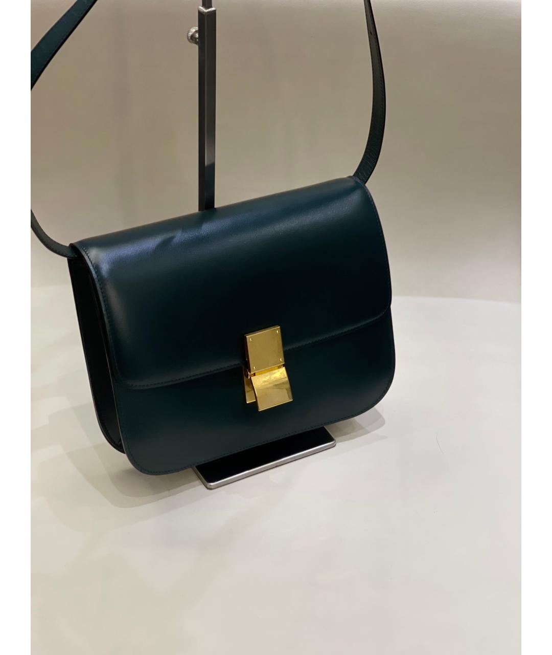 CELINE PRE-OWNED Зеленая кожаная сумка через плечо, фото 2