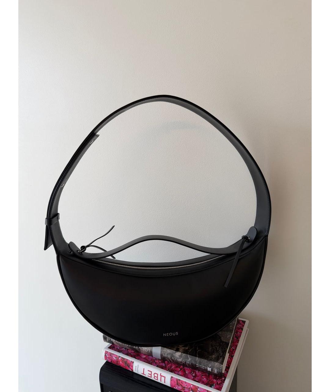 NEOUS Черная кожаная сумка с короткими ручками, фото 7