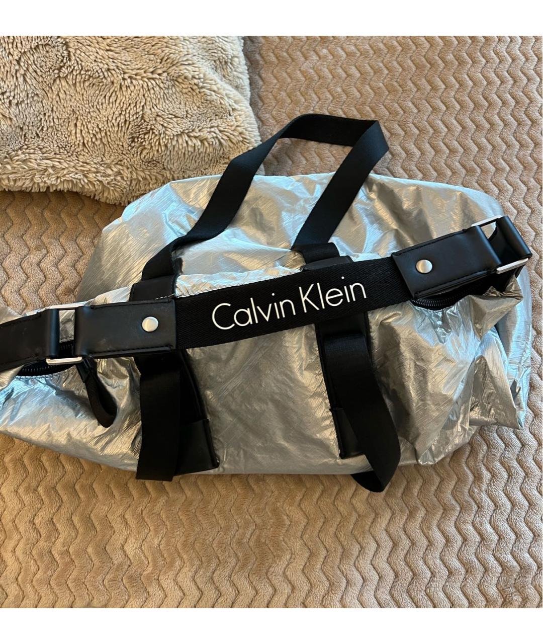 CALVIN KLEIN Серебряная сумка тоут, фото 4