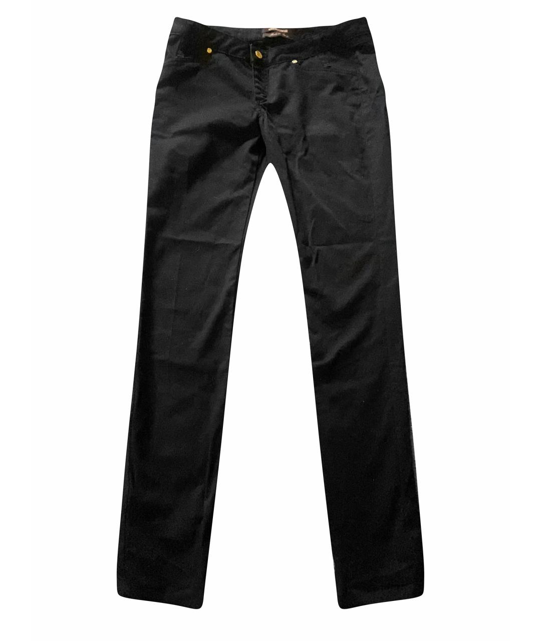 ROBERTO CAVALLI Черные хлопковые прямые джинсы, фото 1