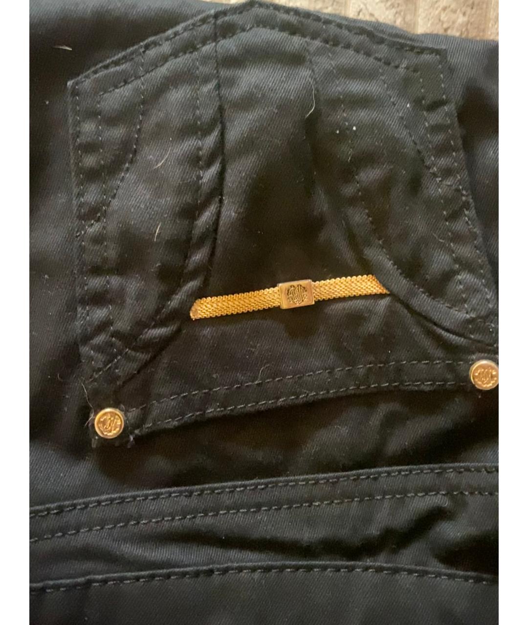 ROBERTO CAVALLI Черные хлопковые прямые джинсы, фото 4