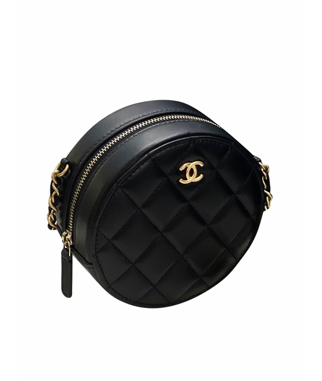 CHANEL PRE-OWNED Черная кожаная сумка через плечо, фото 1