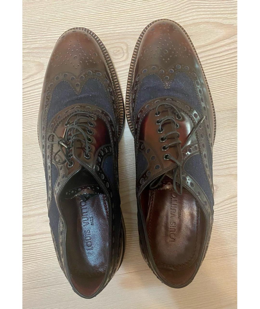 LOUIS VUITTON PRE-OWNED Бордовые кожаные туфли, фото 4