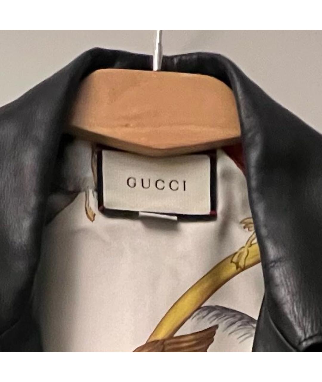 GUCCI Черная кожаная куртка, фото 4