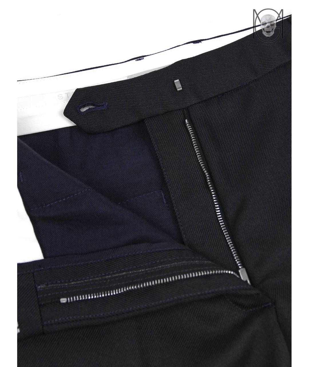 STELLA MCCARTNEY Темно-синие полиэстеровые прямые брюки, фото 4