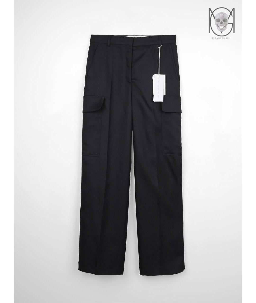 STELLA MCCARTNEY Темно-синие полиэстеровые прямые брюки, фото 8