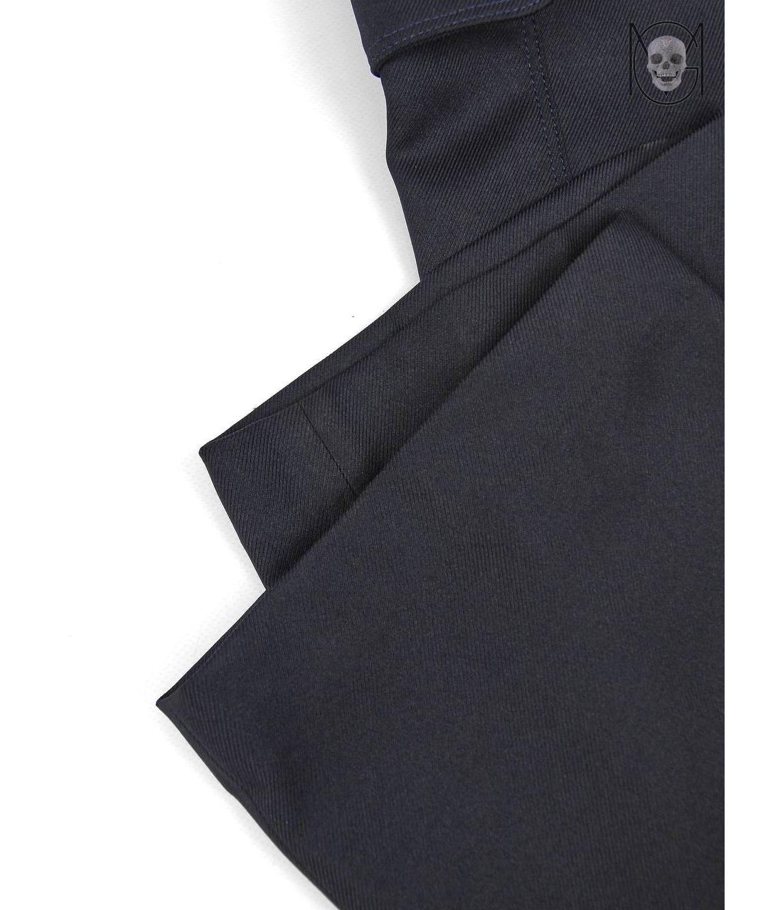 STELLA MCCARTNEY Темно-синие полиэстеровые прямые брюки, фото 5