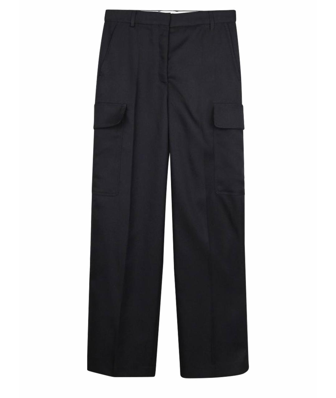 STELLA MCCARTNEY Темно-синие полиэстеровые прямые брюки, фото 1
