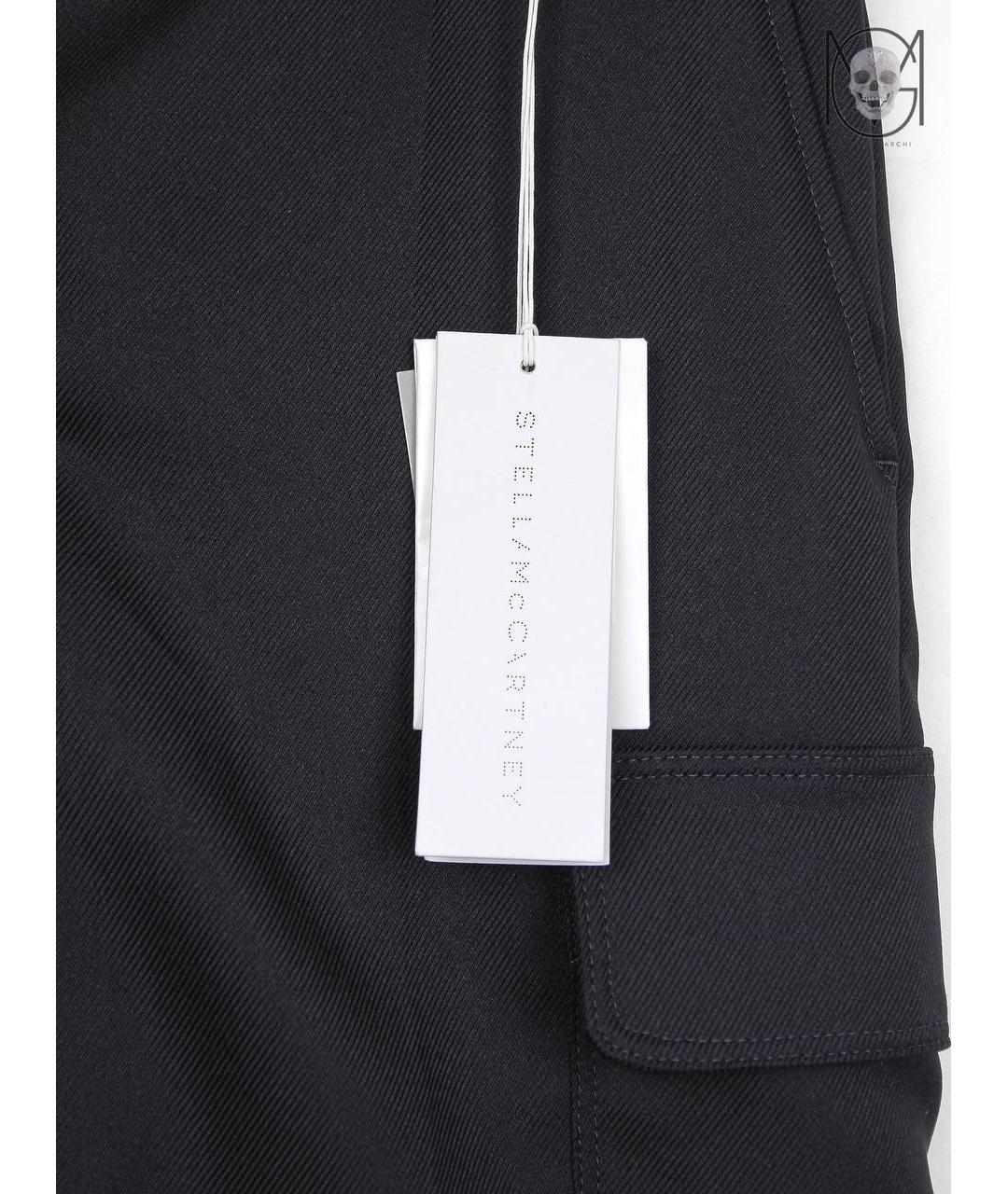 STELLA MCCARTNEY Темно-синие полиэстеровые прямые брюки, фото 7