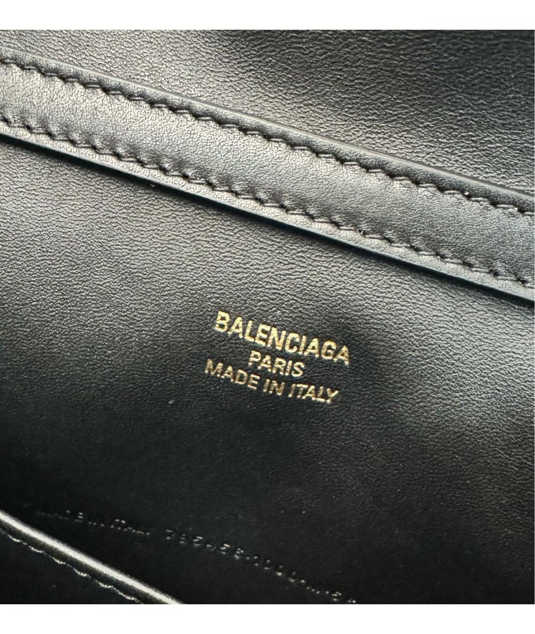 BALENCIAGA Черная кожаная сумка через плечо, фото 4