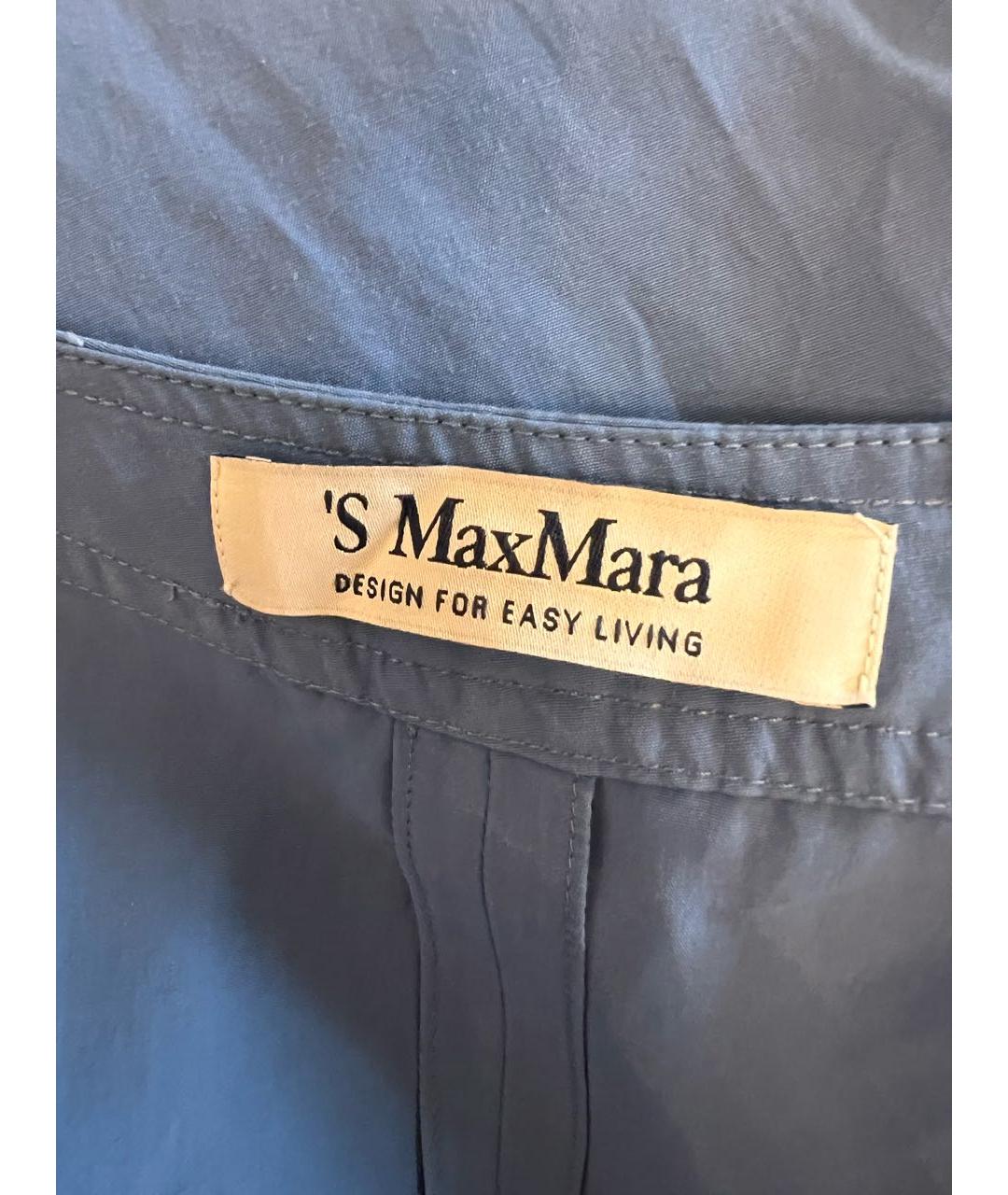 'S MAX MARA Голубое хлопковое повседневное платье, фото 4