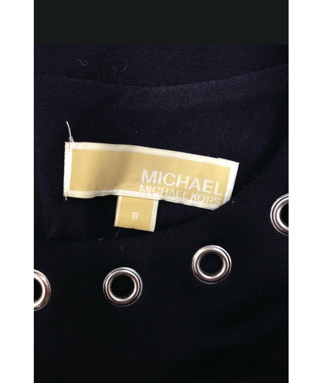 MICHAEL MICHAEL KORS Темно-синее полиэстеровое повседневное платье, фото 4