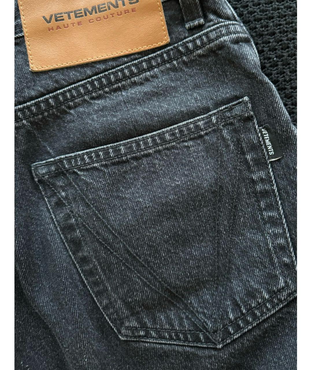 VETEMENTS Черные хлопковые джинсы слим, фото 5