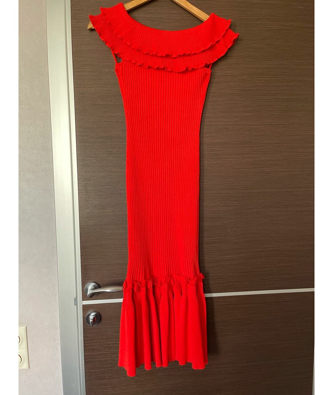 JONATHAN SIMKHAI Красное вискозное повседневное платье, фото 2