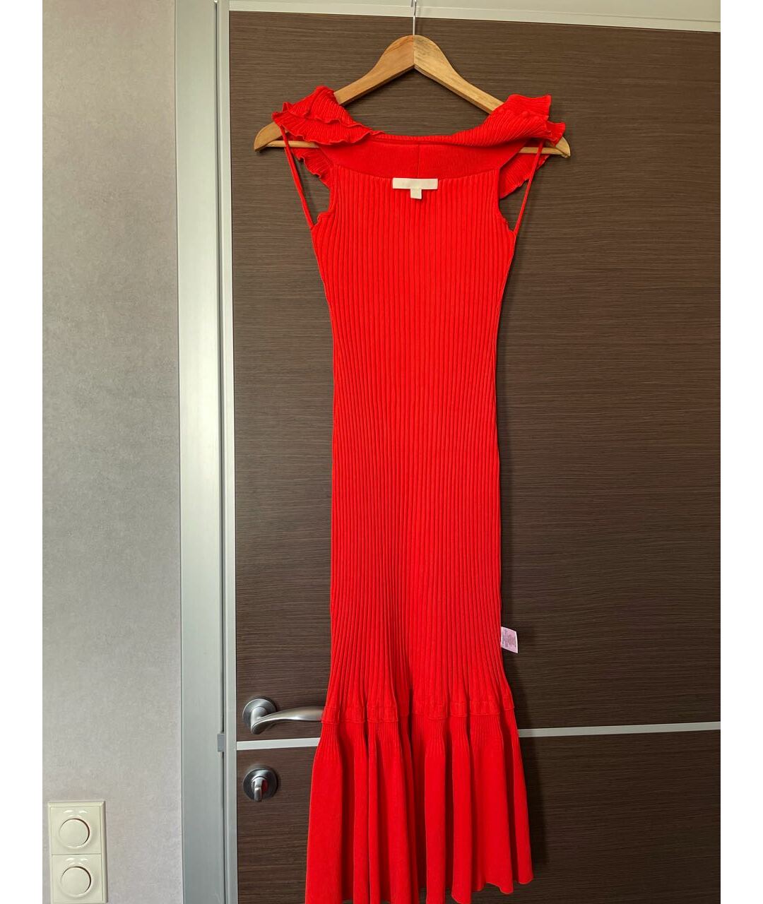 JONATHAN SIMKHAI Красное вискозное повседневное платье, фото 3