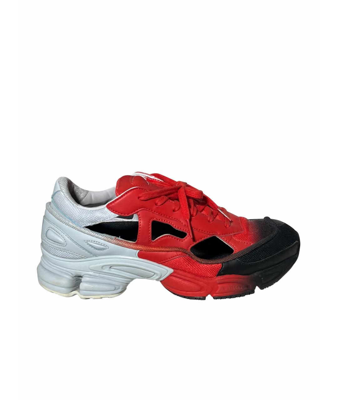 ADIDAS X RAF SIMONS Красные кожаные низкие кроссовки / кеды, фото 1