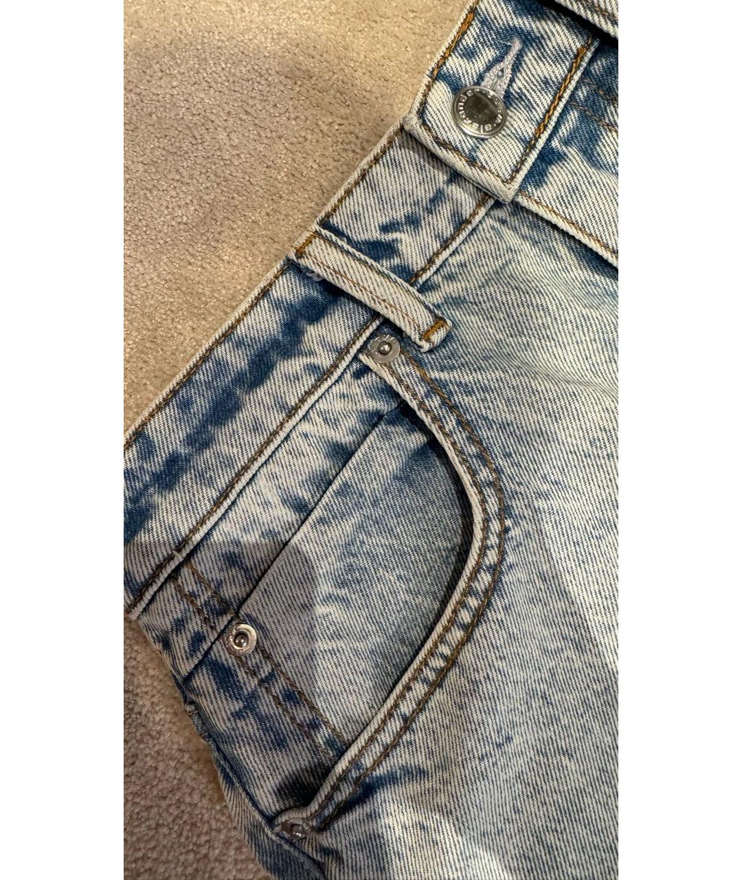 ALEXANDER WANG Голубые хлопковые джинсы слим, фото 4