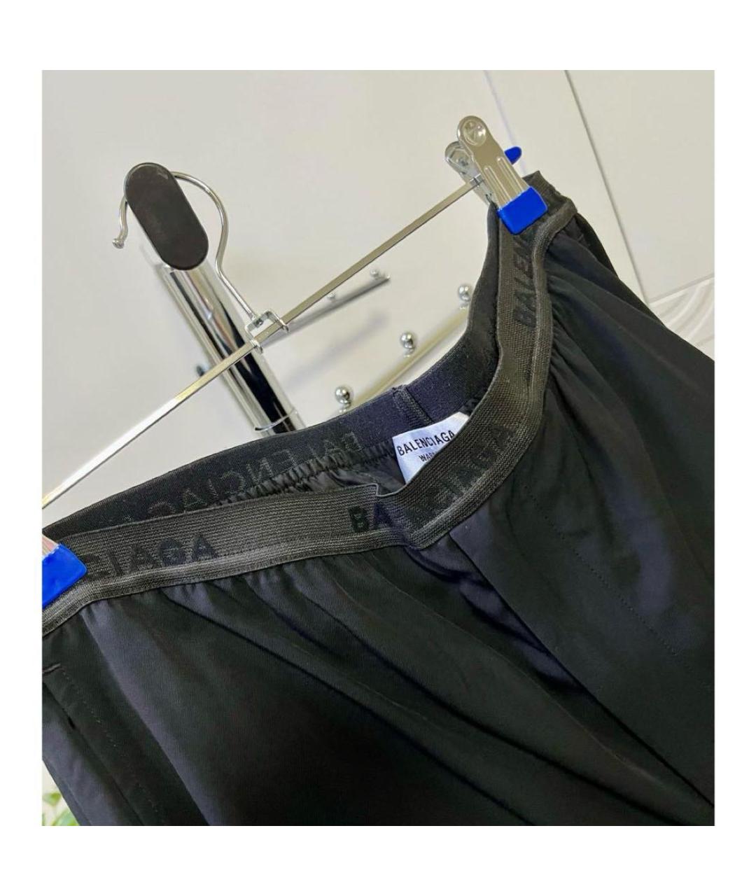 BALENCIAGA Черные вискозные повседневные брюки, фото 3
