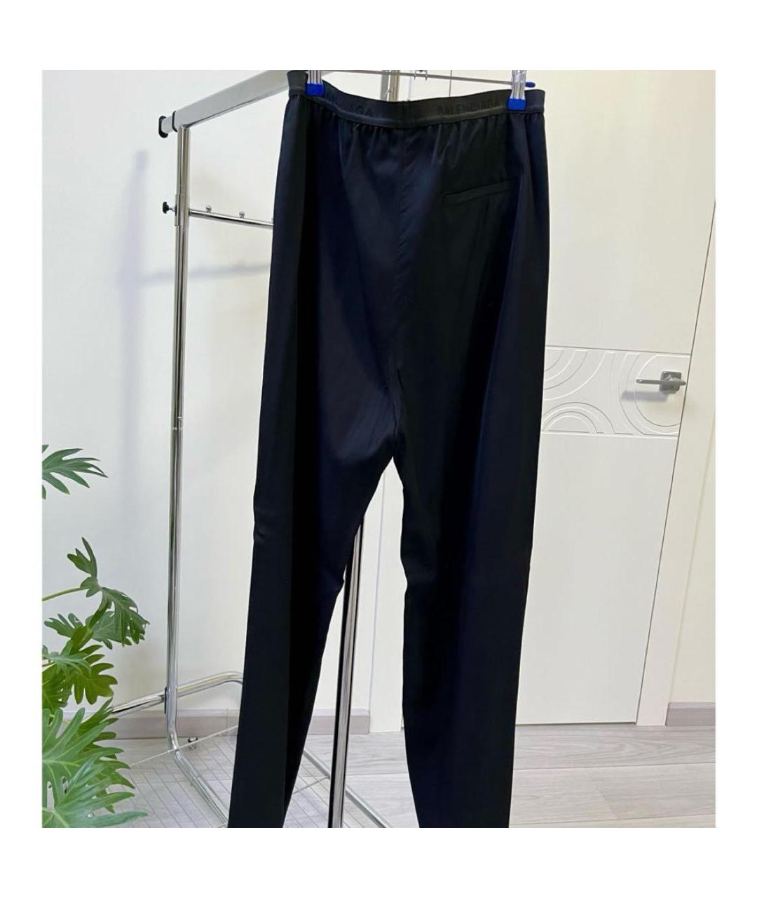 BALENCIAGA Черные вискозные повседневные брюки, фото 2