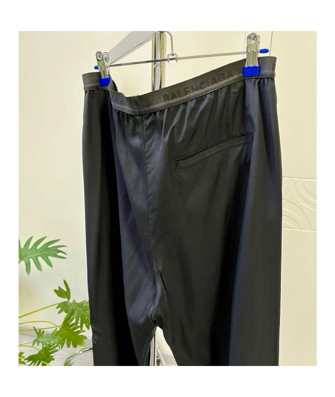 BALENCIAGA Черные вискозные повседневные брюки, фото 4