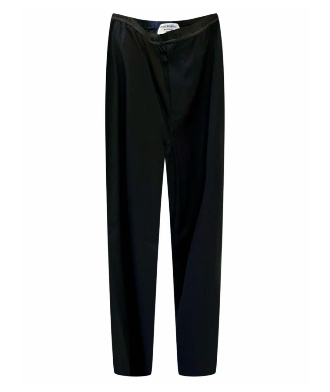 BALENCIAGA Черные вискозные повседневные брюки, фото 1