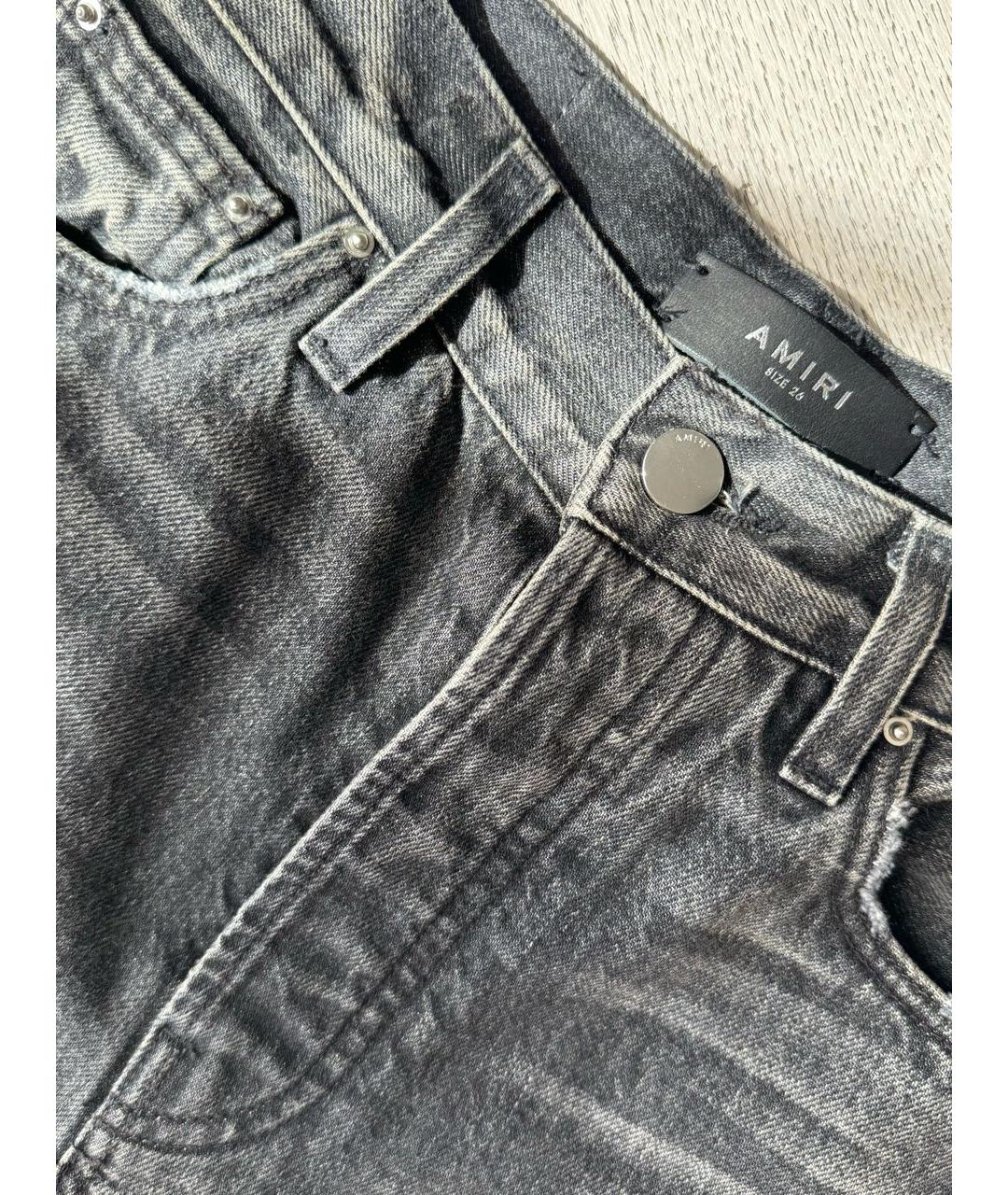 AMIRI Серые хлопковые прямые джинсы, фото 4