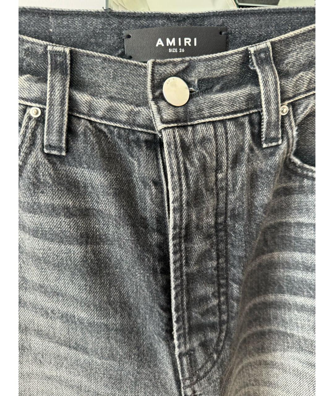 AMIRI Серые хлопковые прямые джинсы, фото 5