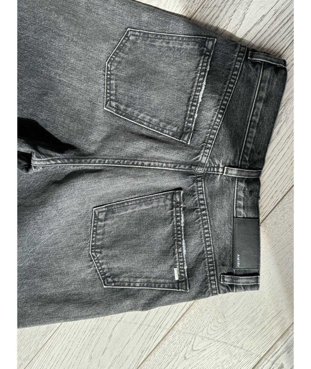 AMIRI Серые хлопковые прямые джинсы, фото 3