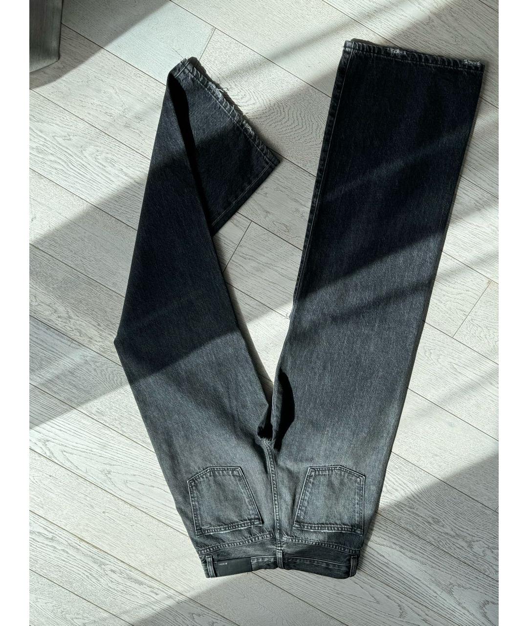 AMIRI Серые хлопковые прямые джинсы, фото 2