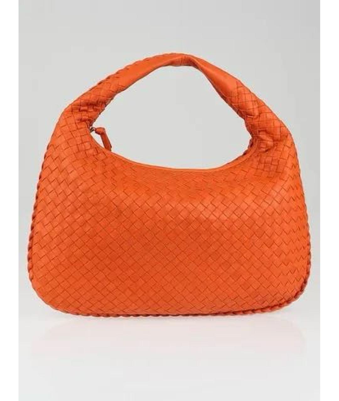 BOTTEGA VENETA Оранжевая кожаная сумка с короткими ручками, фото 8